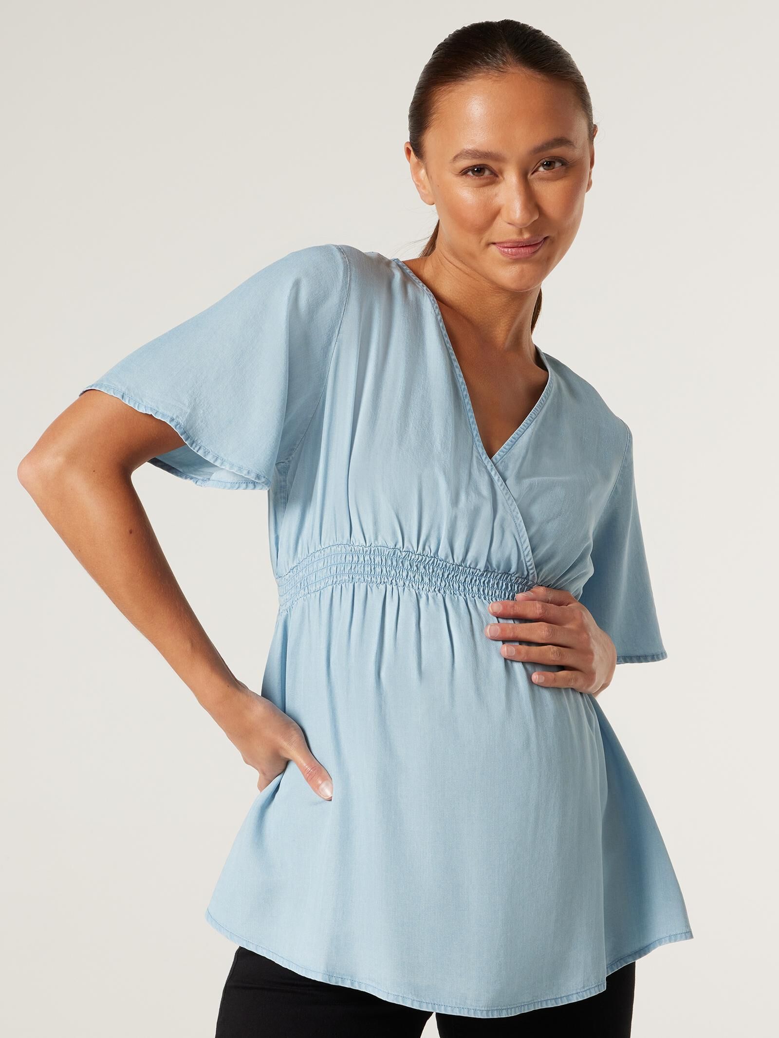 Bella Wrap Tencel Maternity Top Jeanswest