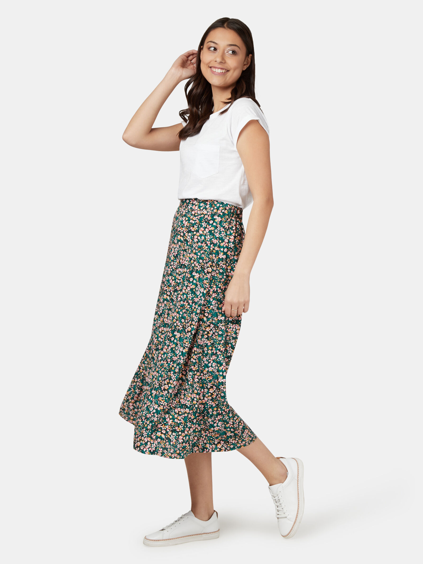 Floral midi skirt nz store