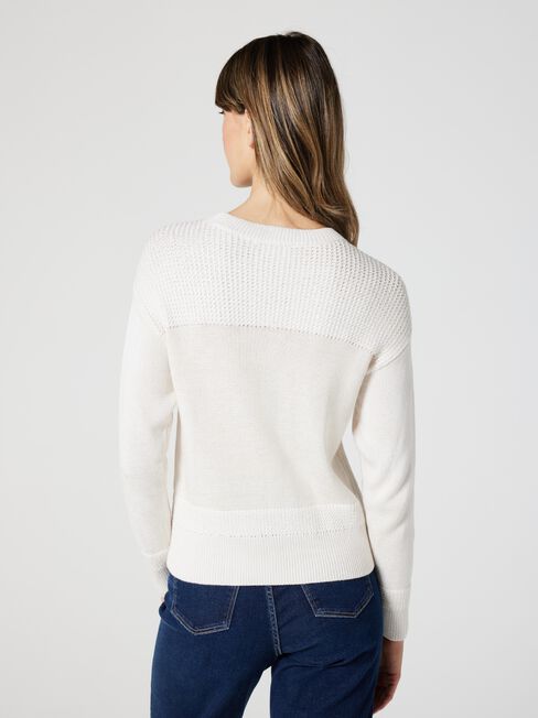 Paige Rack Stitch Pullover Knit, Malt, hi-res