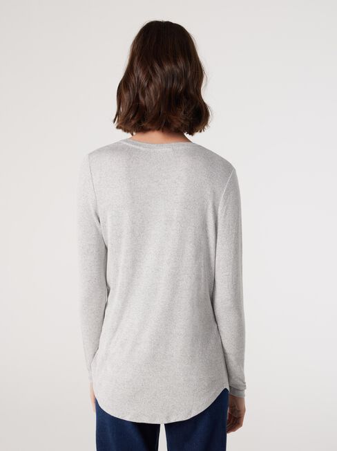 Lottie Soft Touch Curve Hem Pullover, Grey, hi-res