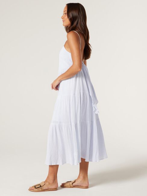 Abigail Maxi Dress, White/Blue Stripe, hi-res