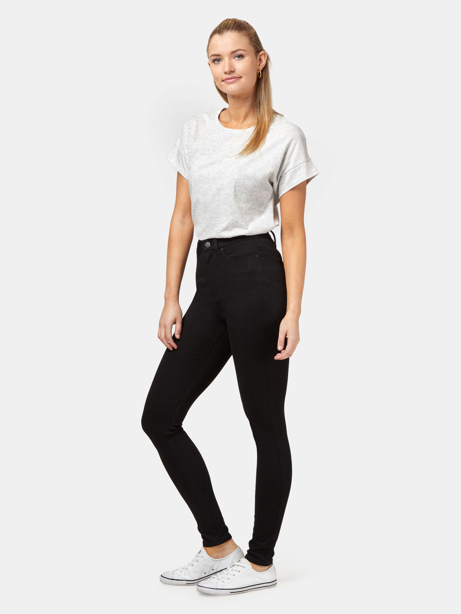 Black skinny jeans long length best sale