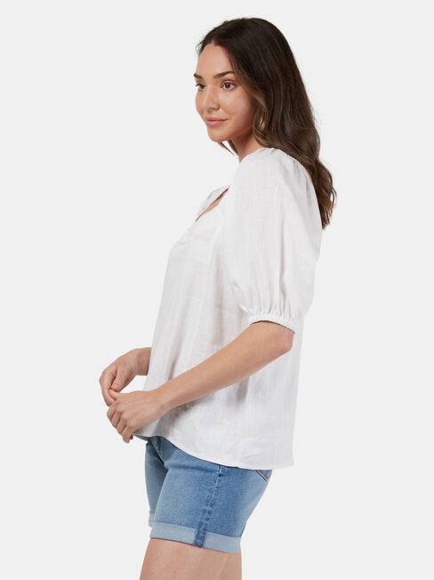 Lucinda Square Neck Top, White, hi-res
