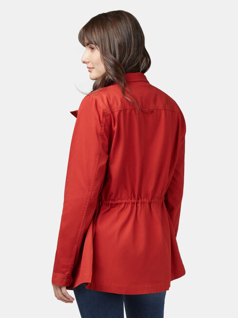 Connie Cotton Casual Jkt, Red, hi-res