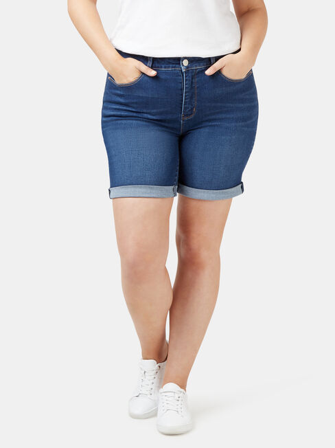 Sophia Curve Embracer Bermuda Short, Blue, hi-res