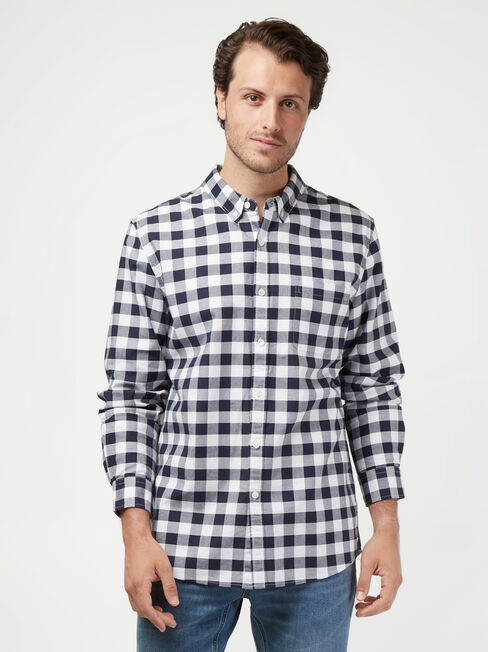 LS Holt Oxford Check Shirt, Blue, hi-res
