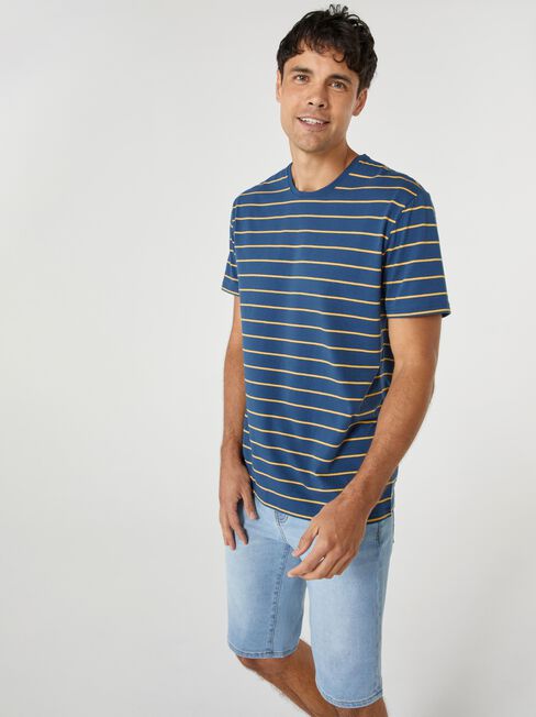 SS Colton Stripe Crew Tee, Blue, hi-res