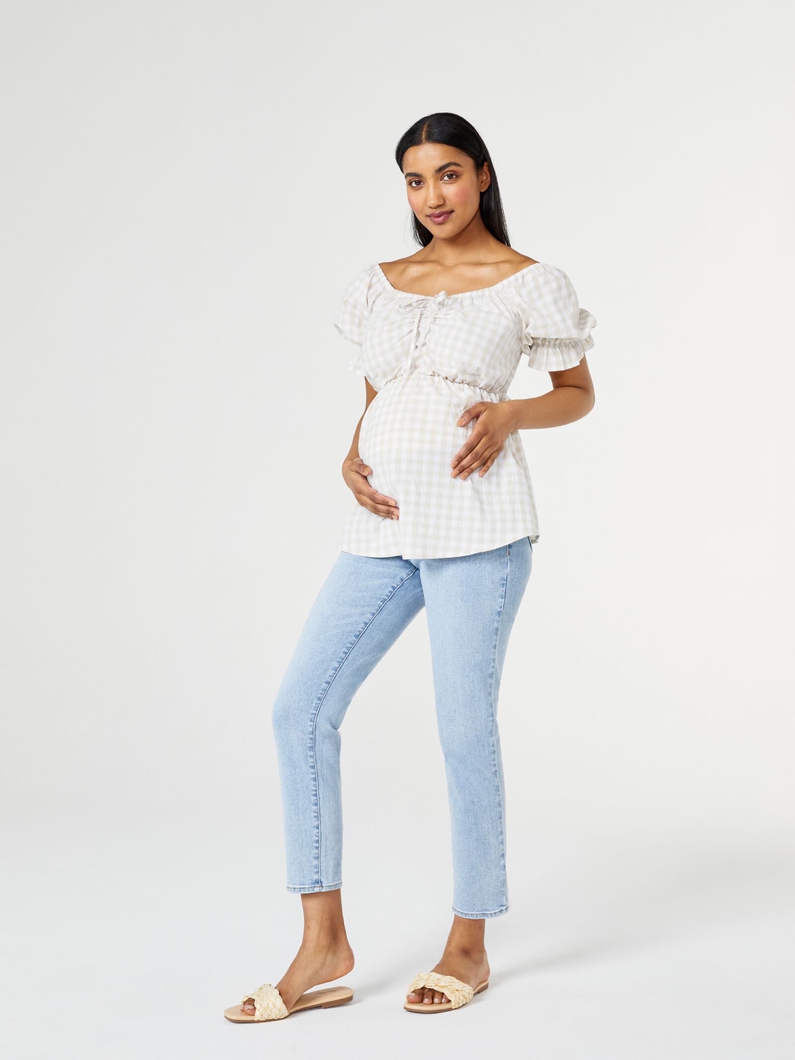 Tie front hotsell peasant top