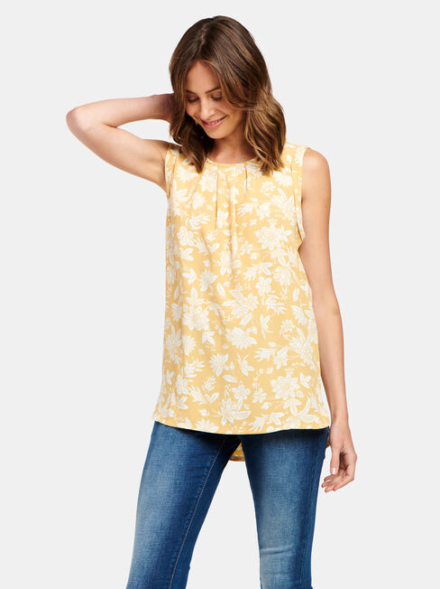 Emily Pleat Front Top, White, hi-res