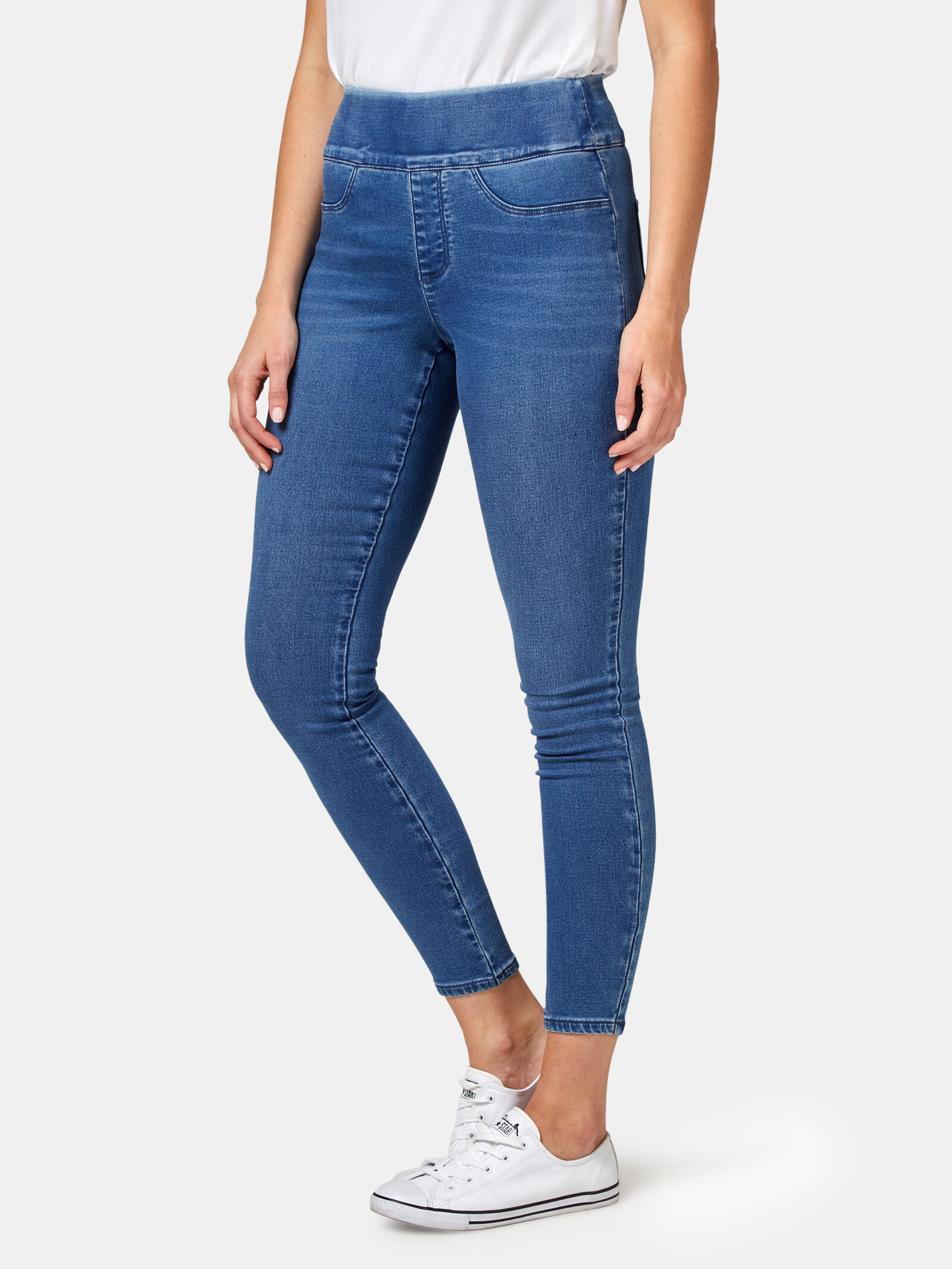 Tummy Trimmer Luxe Lounge Skinny Jeans Mid Indigo