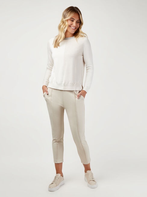 Remi Colour Block Knit, White, hi-res