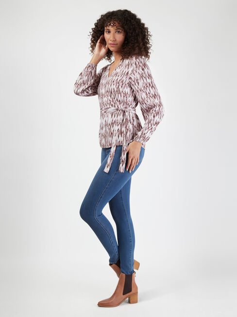 Valentino Cross Over Top, Purple, hi-res