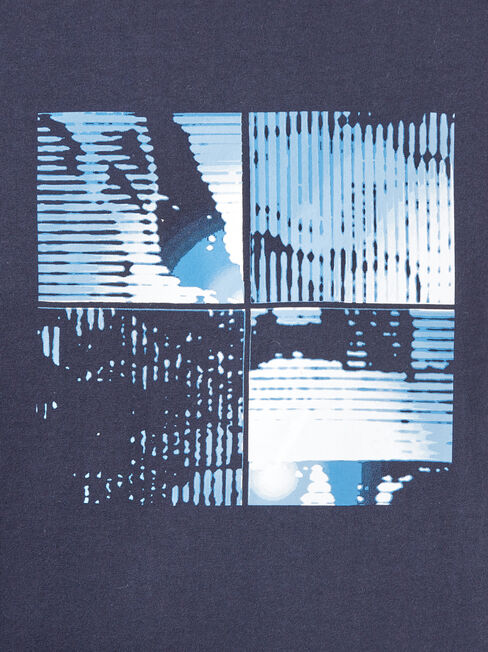 Danny Short Sleeve Print Crew Tee, Blue, hi-res
