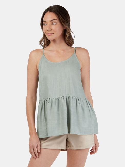 Ruby Peplum Top, Green, hi-res
