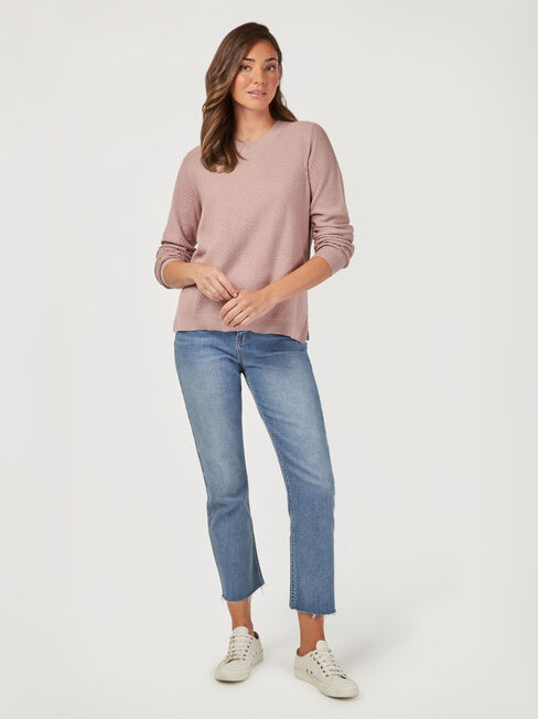 Ally Textured Knit, Purple, hi-res
