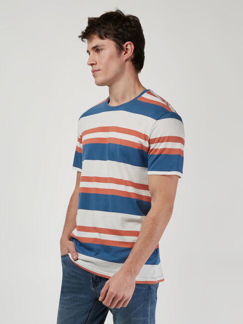 SS Paxton Stripe Crew Tee, Blue, hi-res