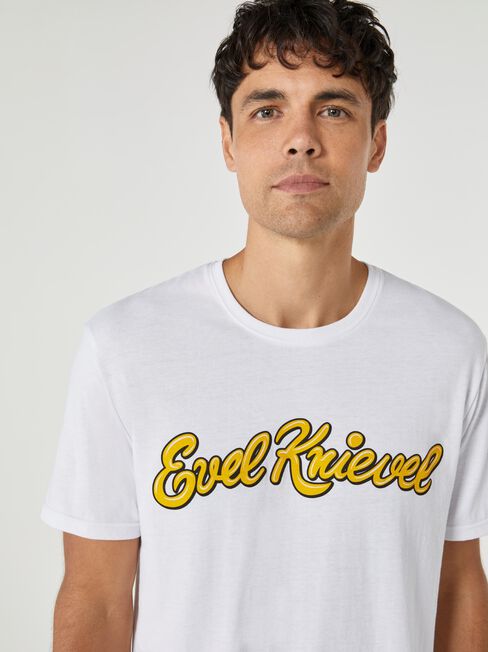 SS Evel Knievel Classic Print Crew Tee, White, hi-res