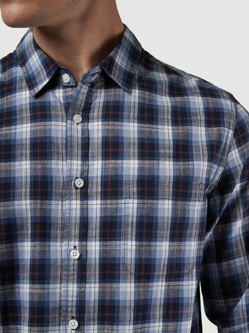 LS Ryan Check Shirt, Blue, hi-res