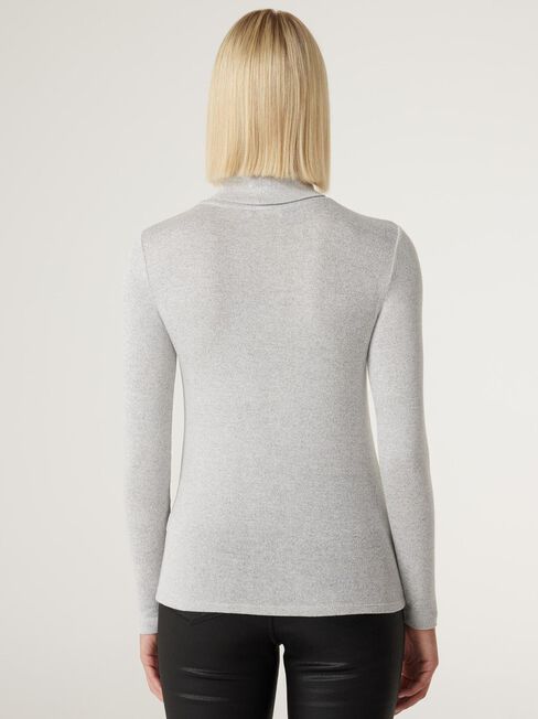 Sariah Soft Touch Turtle Neck Pullover, Grey Marle, hi-res