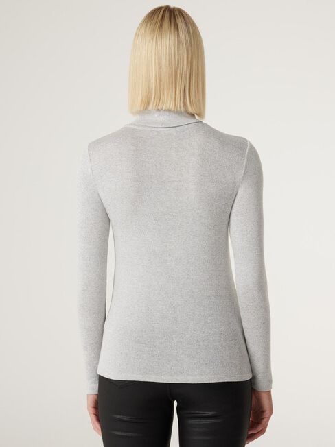 Sariah Soft Touch Turtleneck Pullover, Grey Marle, hi-res