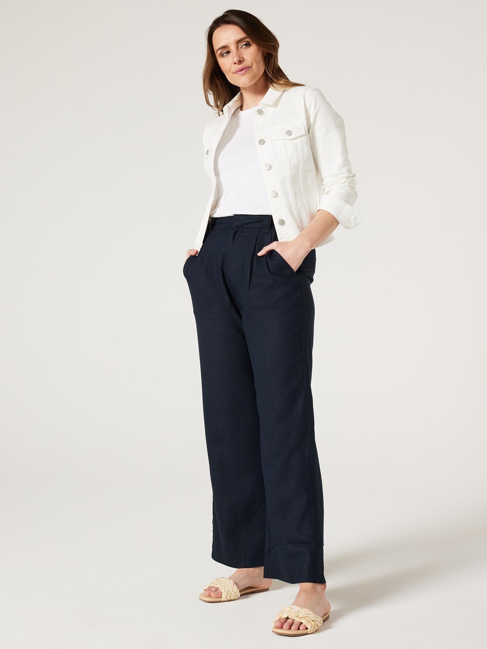 Tailored hot sale linen pants