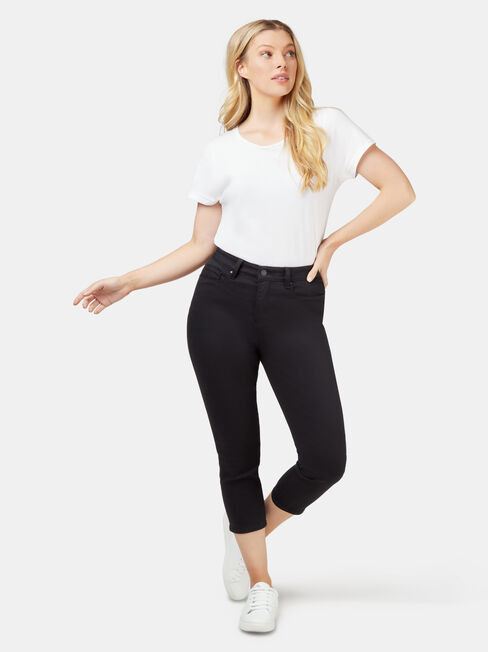 Kara Curve Embracer skinny capri, Black, hi-res