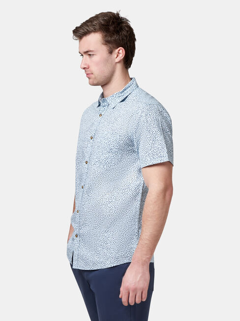 Coby Short Sleeve Print Shirt, Blue, hi-res
