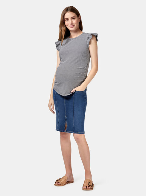 Penelope Maternity Skirt, Blue, hi-res