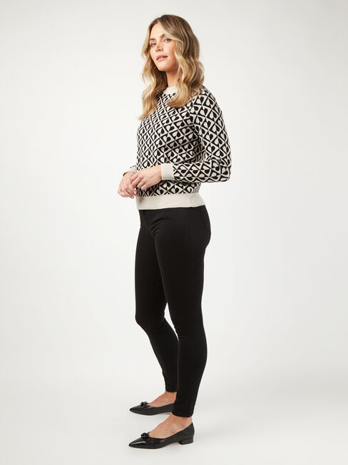 Geometric Intarsia Pullover, Print, hi-res