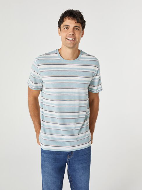 SS Trinity Stripe Crew Tee, Blue, hi-res