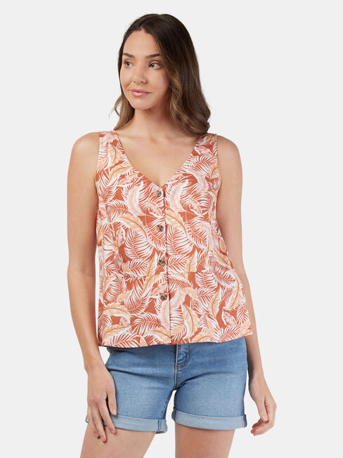 Tyla V-Neck Tank, Red, hi-res