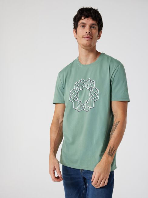 SS Blake Print Crew Tee, Sea Green, hi-res