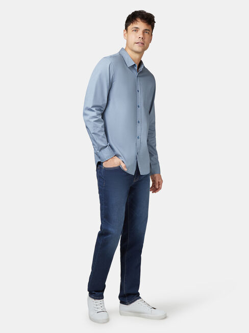 Aiden Long Sleeve Print Shirt, Blue, hi-res
