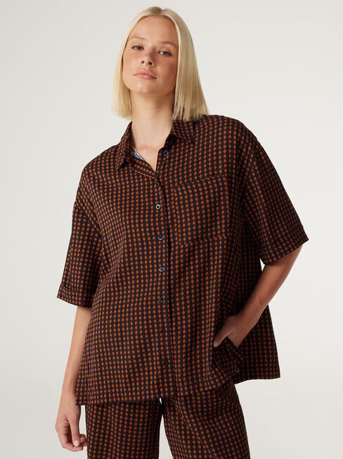 Vessna Relaxed Shirt, Abstract Check, hi-res