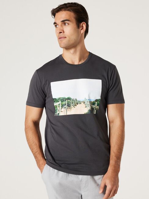 SS Emmett Print Crew Tee, Charcoal, hi-res
