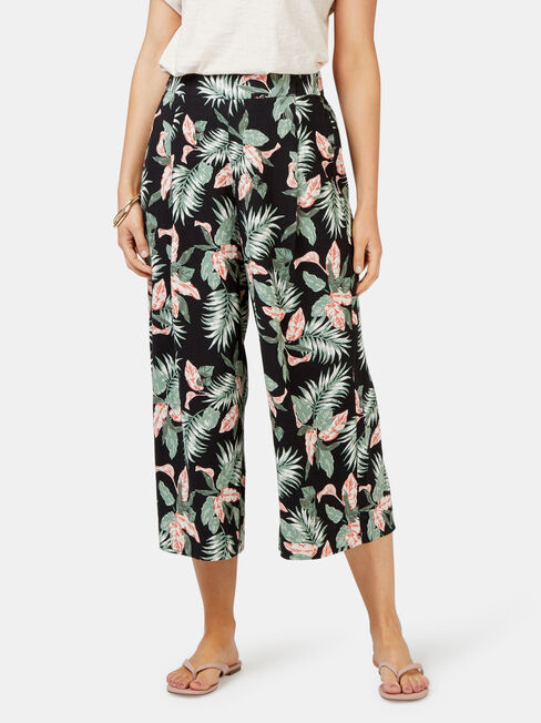 Naomi Wide Leg Crop Pant, Floral, hi-res