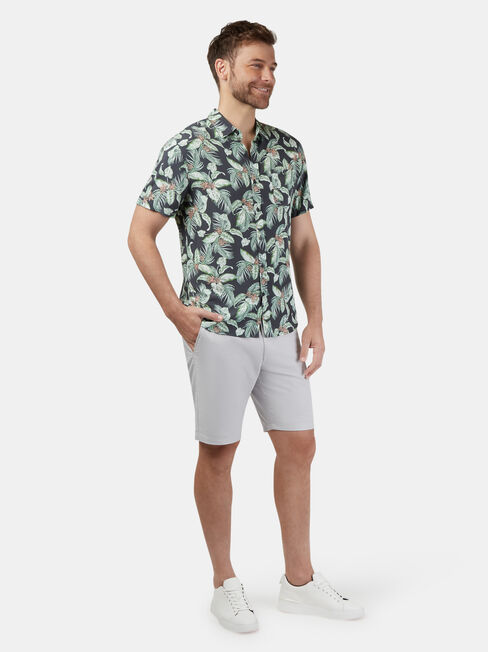 Sandler Short Sleeve Print Shirt, Grey, hi-res