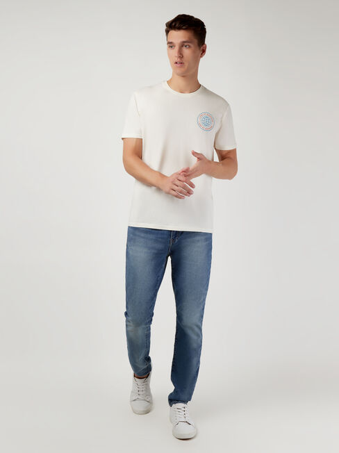 SS Trent Print Crew Tee, White, hi-res