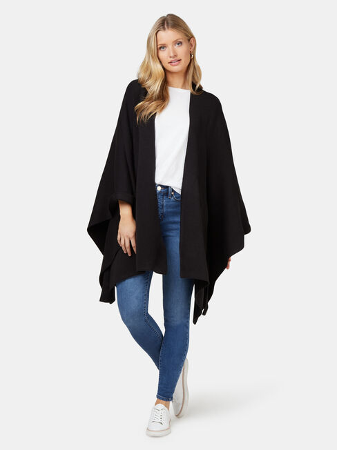 Charlie Winter Poncho, Black, hi-res