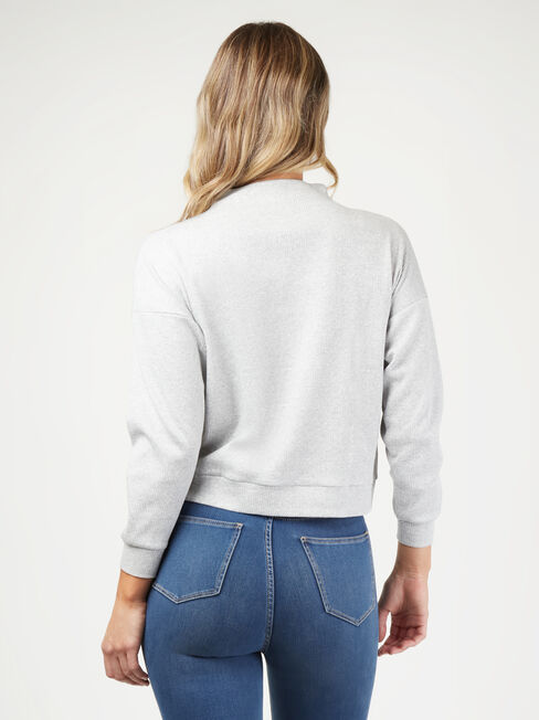 Kaylee Textured Tie Front Top, Grey, hi-res