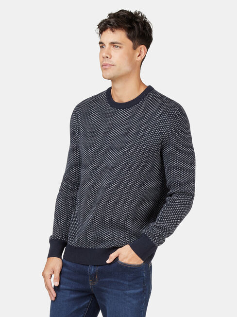 Bailey Crew Neck Knit, Blue, hi-res