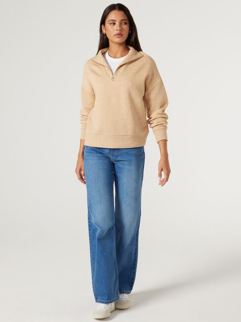 Varley Half Zip Soft Touch Pullover, Caramel, hi-res