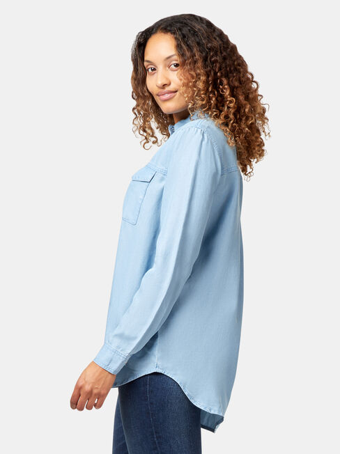 Kea Tencel Shirt, Blue, hi-res