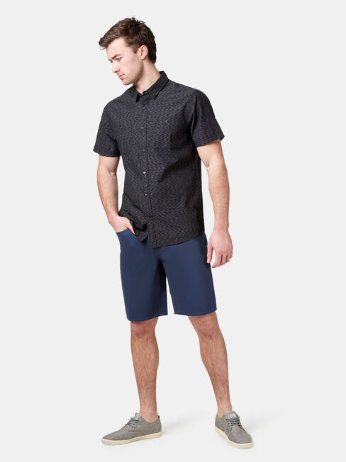 Gus Short Sleeve Textured Shirt, Black, hi-res