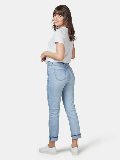 Brooke High Waisted Tapered Crop Faded Blue, Light Indigo, hi-res