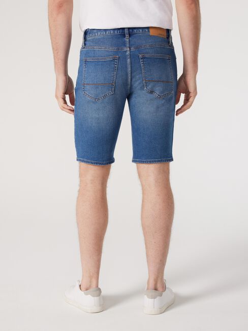 Terrence Knit Denim Short, Blue, hi-res