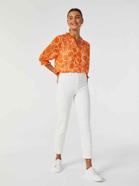 Reef Puff Sleeve Blouse, Print, hi-res