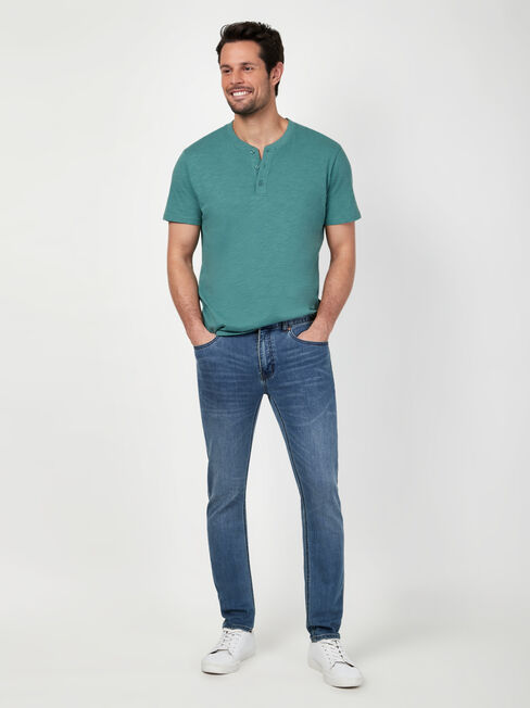 SS Finn Henley Tee, Green, hi-res