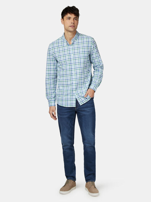 Harry Long Sleeve Check Shirt, Green, hi-res