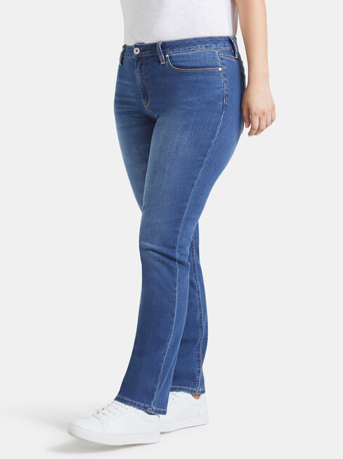 Curve Embracer Slim Straight Jeans Lake Blue, Mid Indigo, hi-res